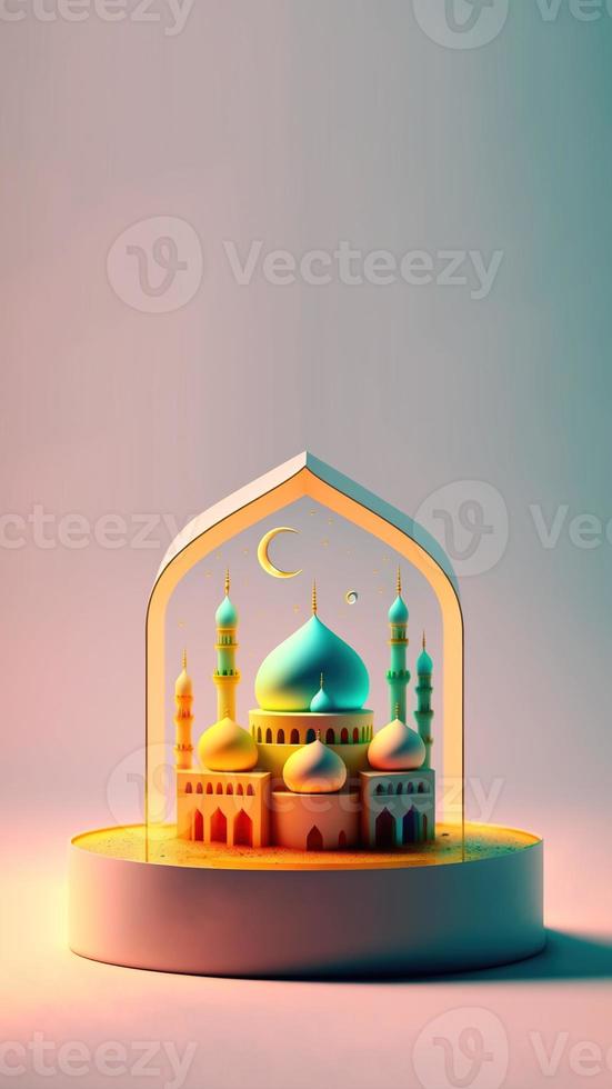 3D-Illustration der islamischen Social-Media-Hintergrund-Post-Instagram-Geschichte foto