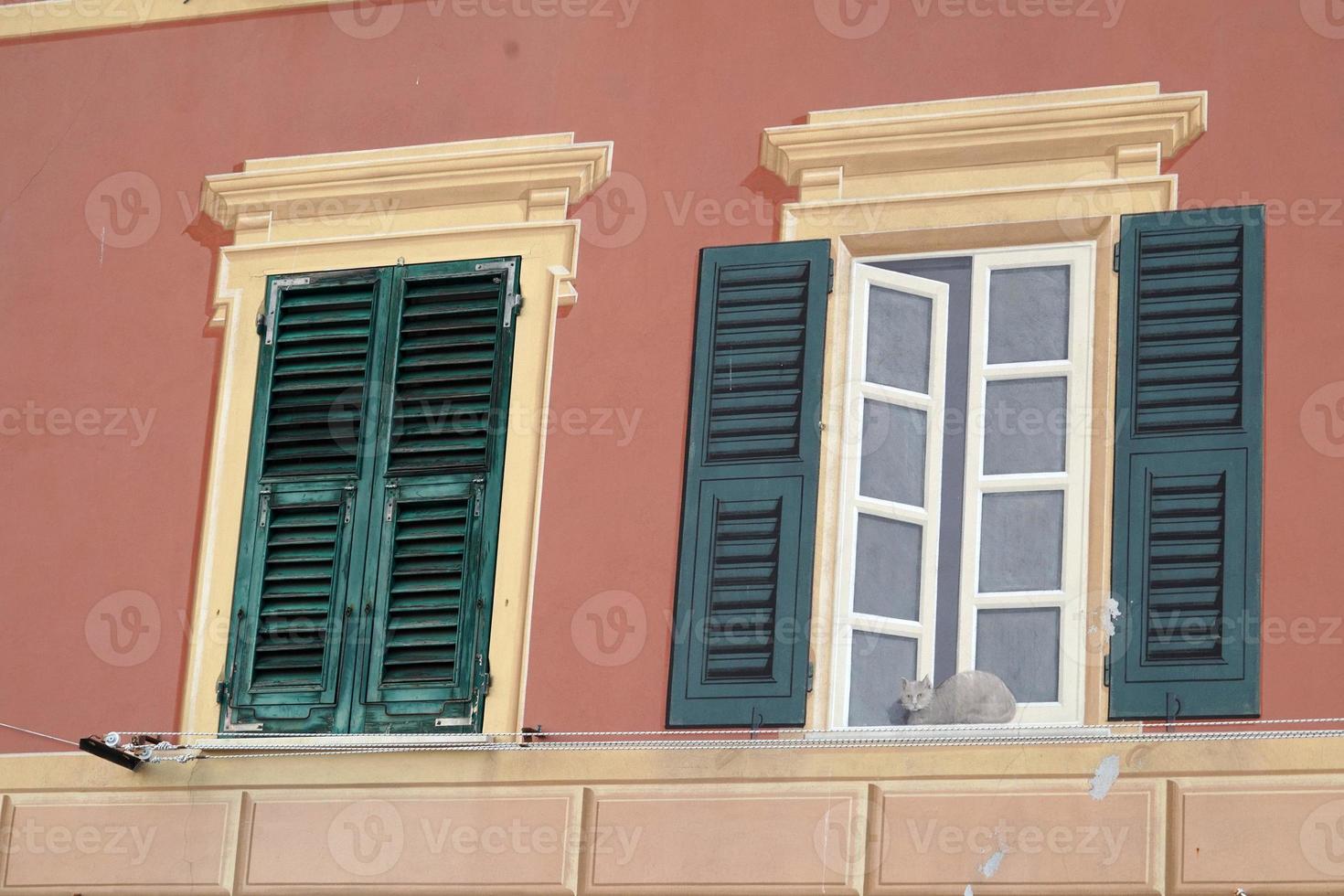 camogli, ligurien, italien malerisches fischerdorf bemalte häuser foto