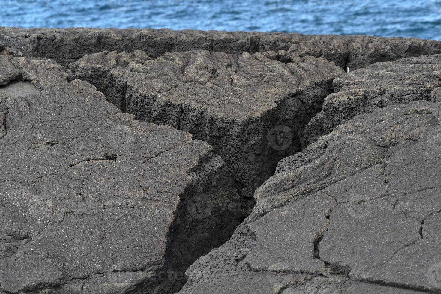 Pico-Azoren-Lavafeld am Meerdetail foto