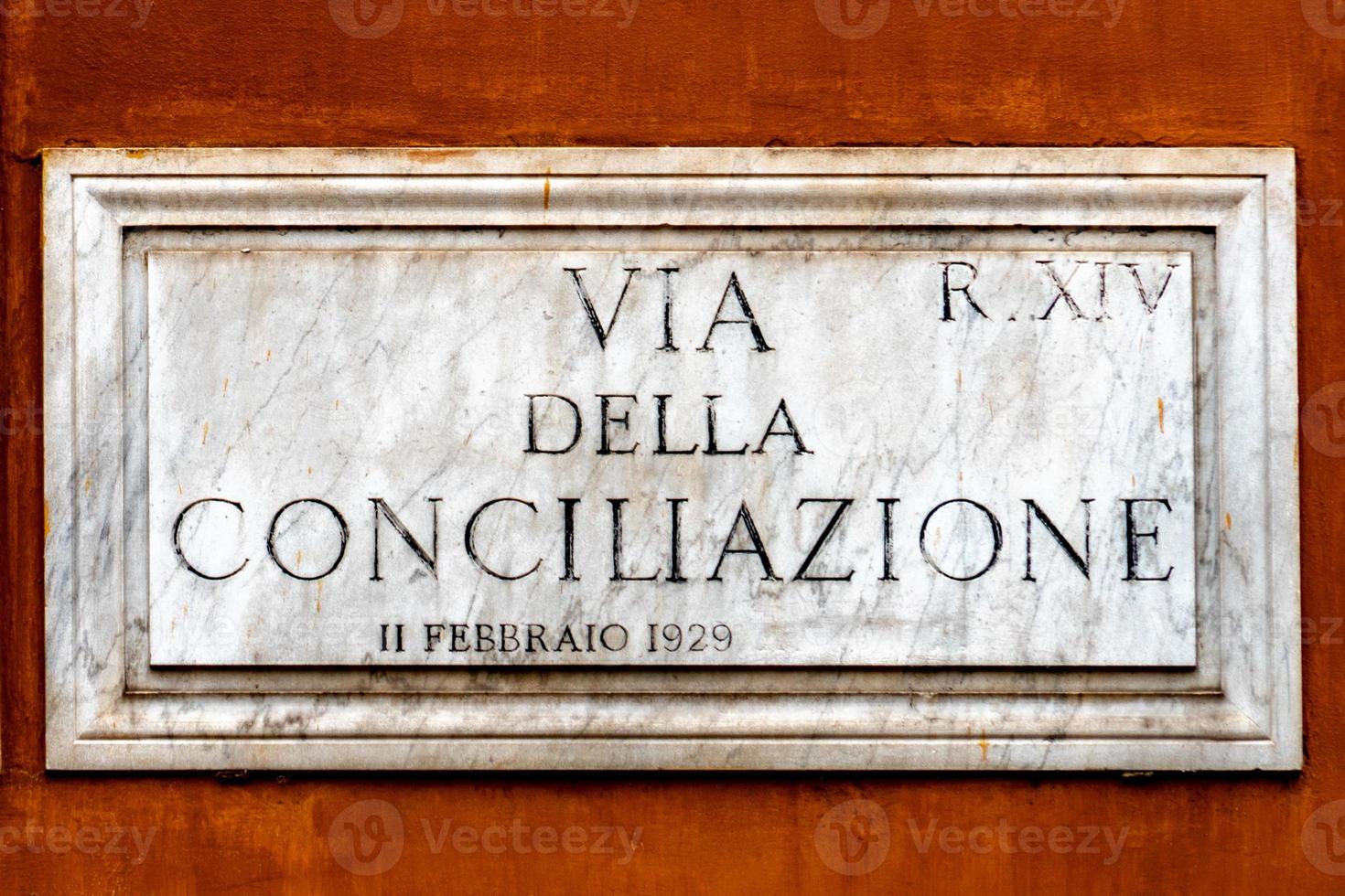 via della conciliazione rom straßenschild foto