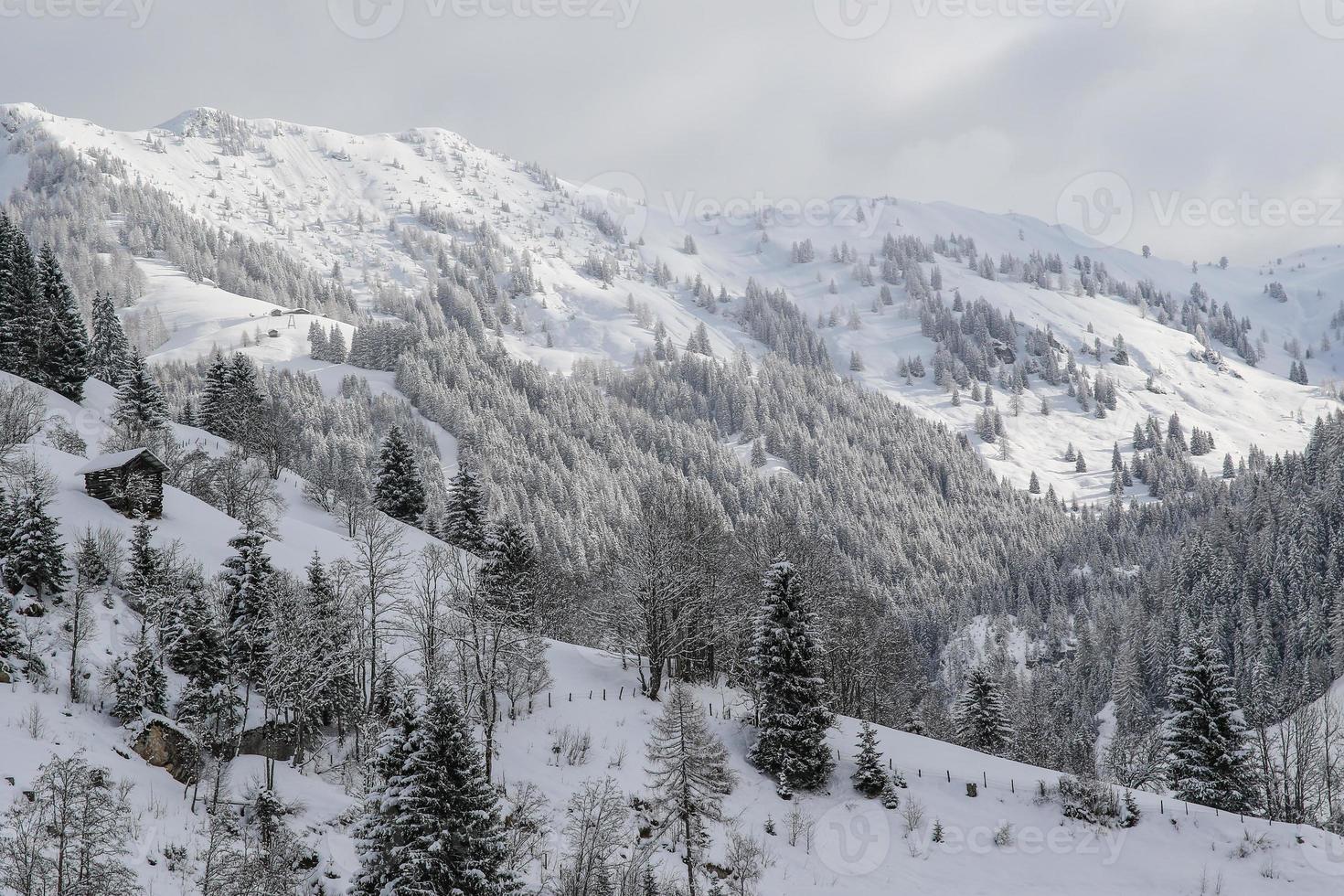 Winterlandschaft in den österreichischen Alpen foto