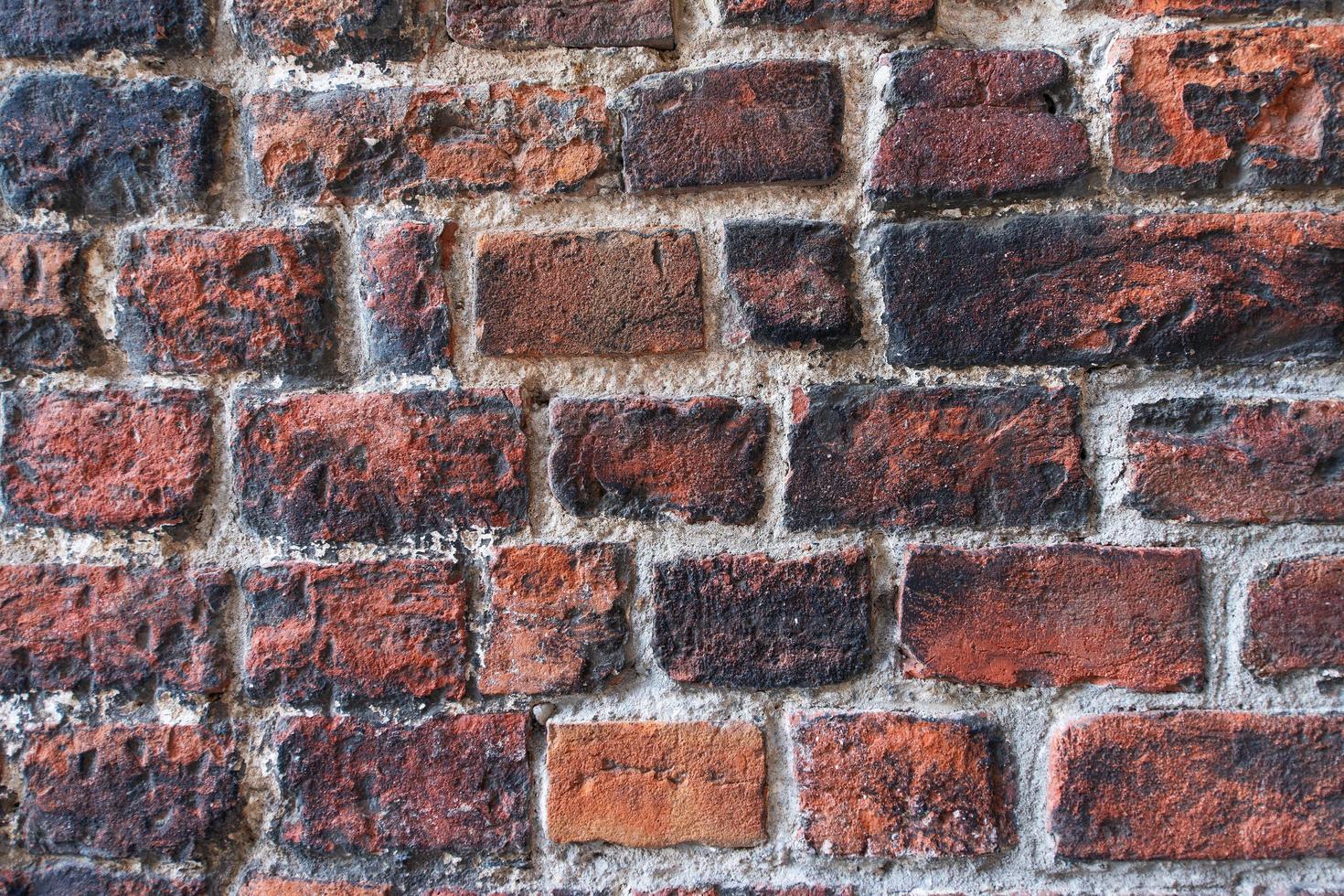textur der ursprünglichen wand der alten ziegelmauer foto