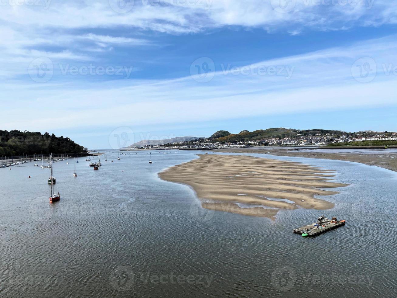 ein blick auf den hafen von conwy foto