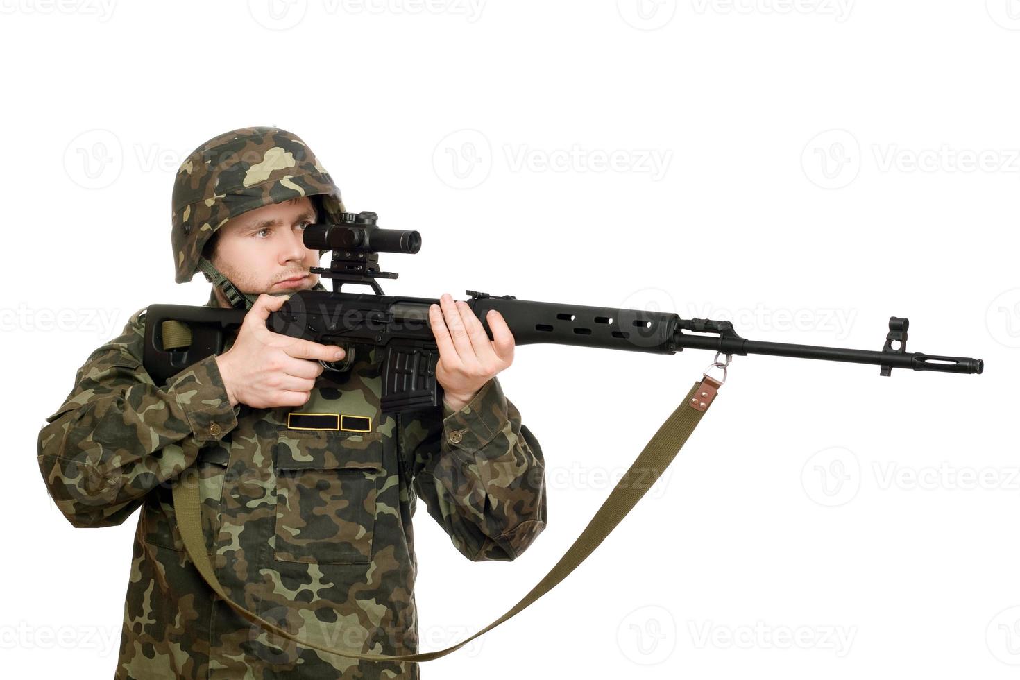 Soldat mit Gewehr foto