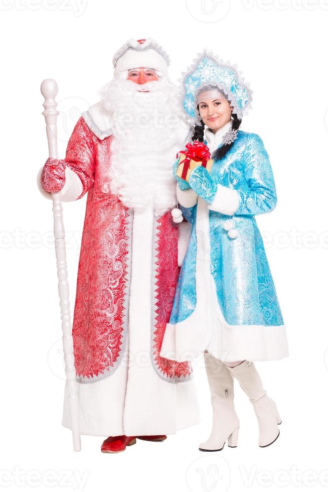 russische weihnachtsfiguren ded moroz und snegurochka foto