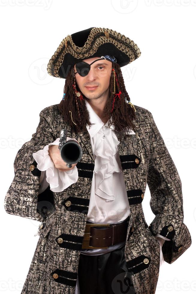 Pirat mit einer Pistole in der Hand foto