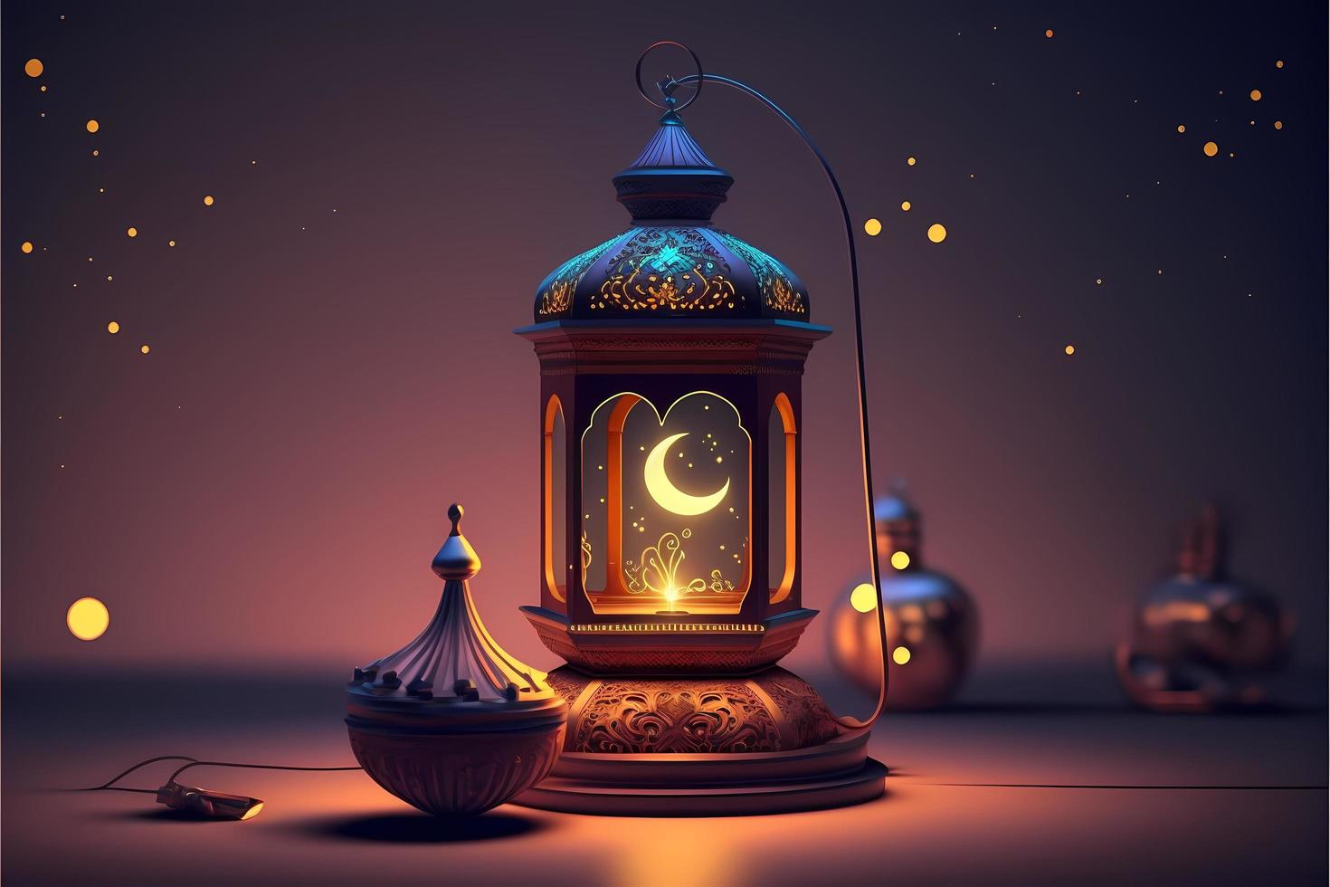 3D-Rendering Ramadan Kareem Dekoration foto