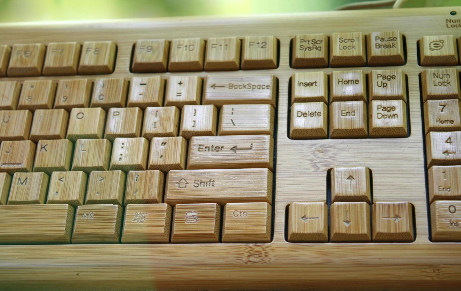 Holz Bambus Computertastatur foto