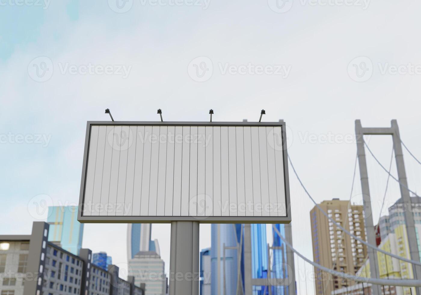 3D-Modell leere Flip-Plakatwand in der Innenstadt foto