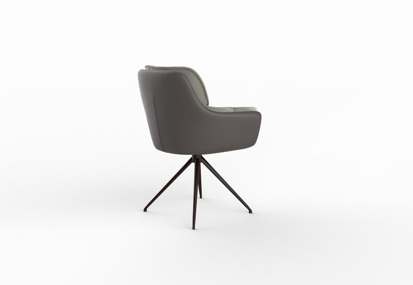 isolierter stuhl auf weißem hintergrund, möbelinnenarchitekturfoto. moderner grauer Stuhl. foto