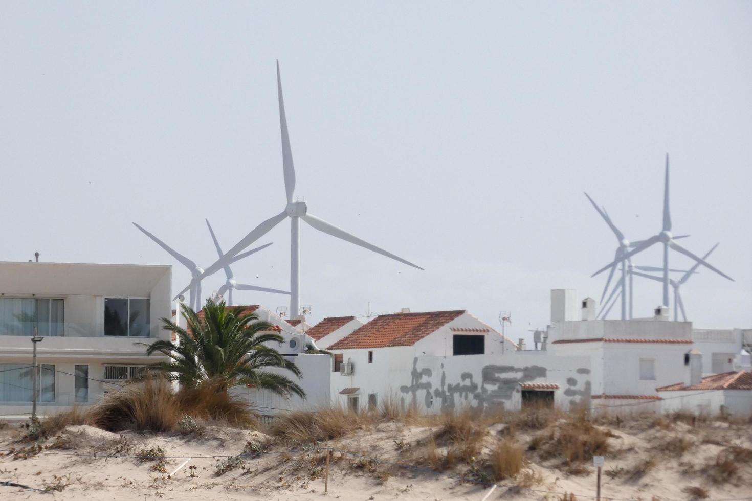 Windmühlen zur umweltfreundlichen Stromerzeugung foto