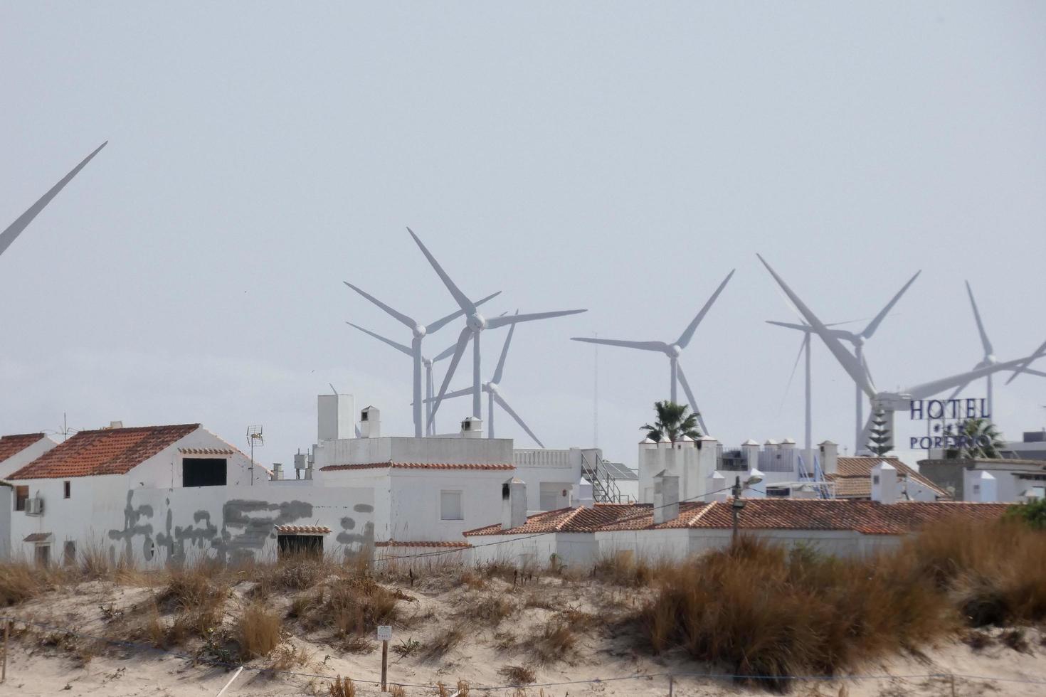 Windmühlen zur umweltfreundlichen Stromerzeugung foto