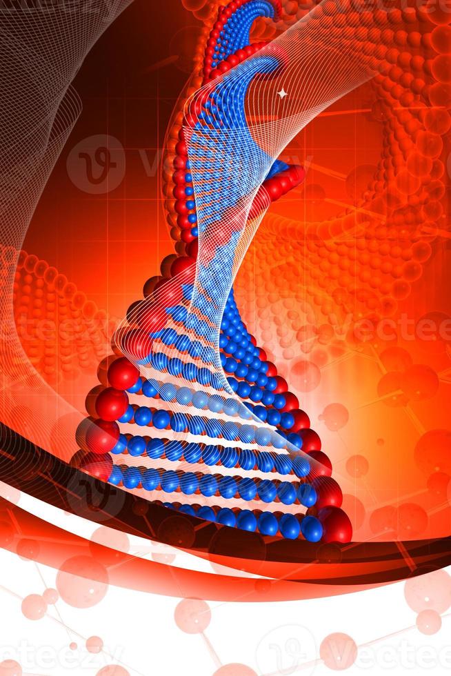 digitale illustration von dna im farbigen hintergrund foto