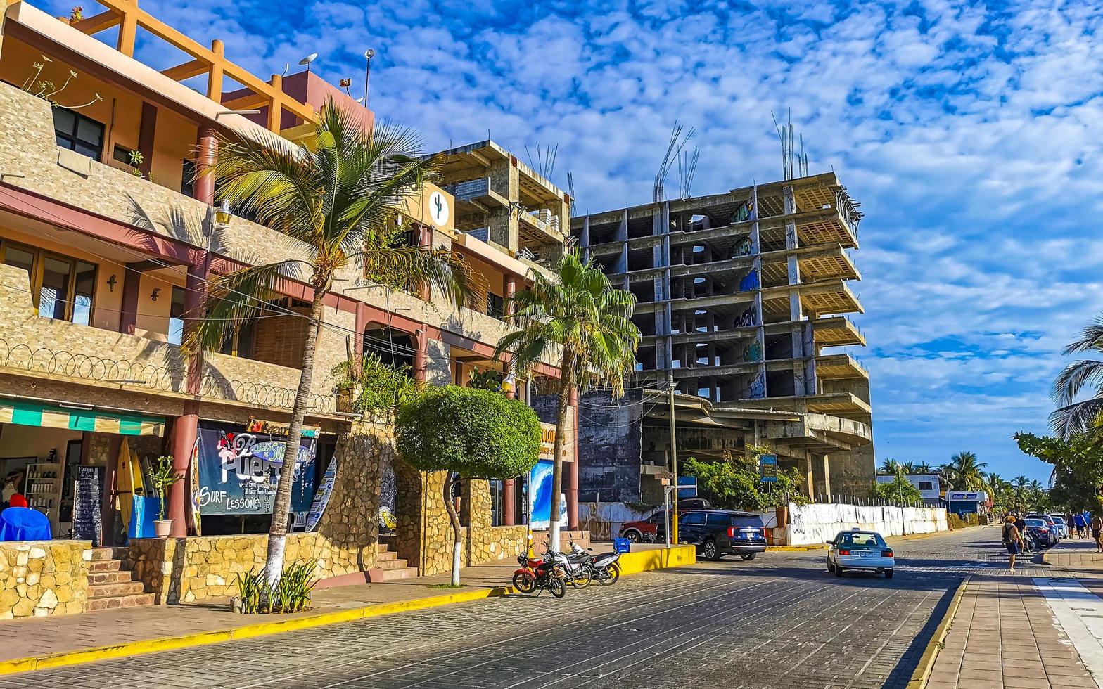 puerto escondido oaxaca mexiko 2023 malerische aussicht touristenstraße palmenstadt zicatela puerto escondido mexiko. foto