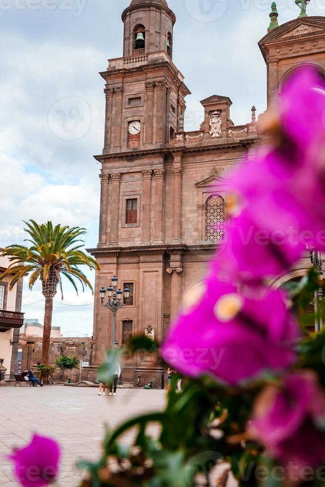 schöne aussicht auf die kathedrale santa ana vegueta in las palmas foto