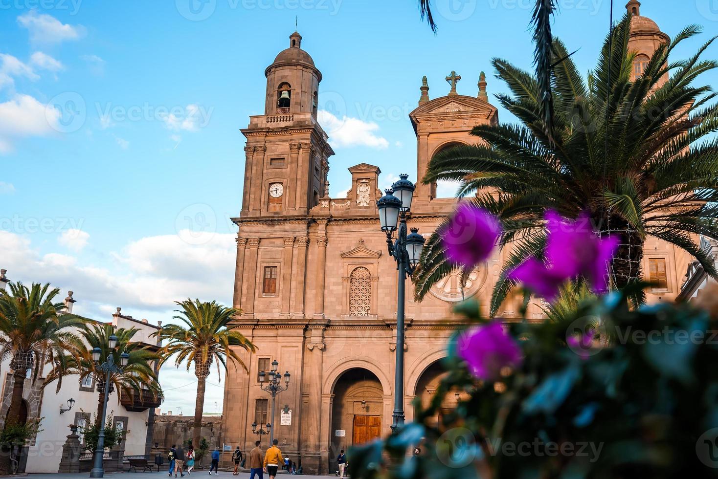 schöne aussicht auf die kathedrale santa ana vegueta in las palmas foto