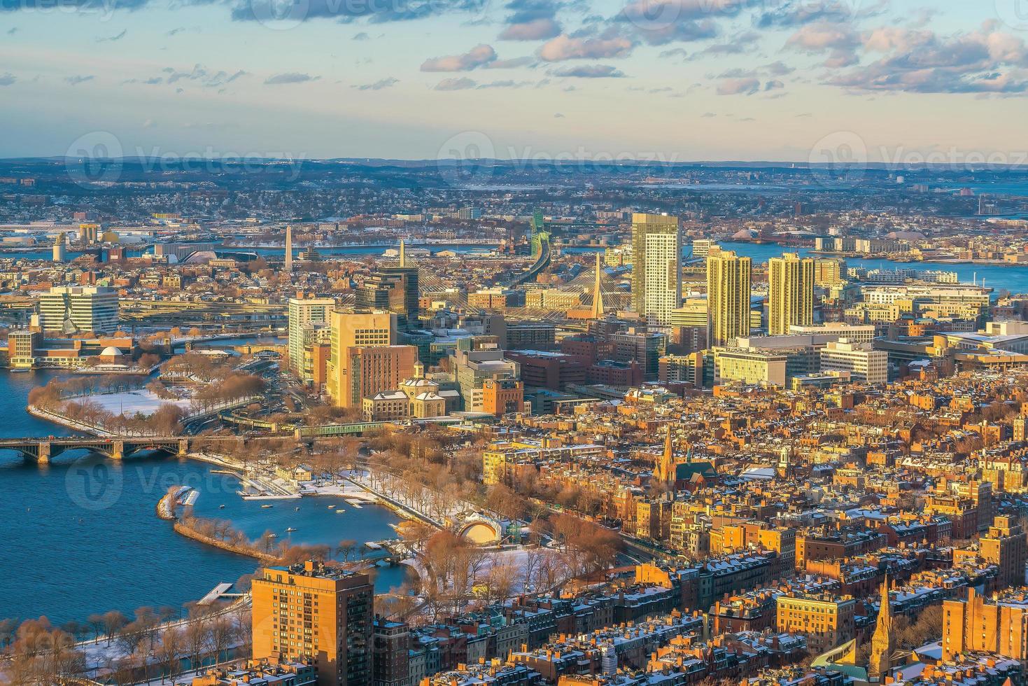 Downtown Boston City Skyline Stadtbild von Massachusetts in den Vereinigten Staaten foto