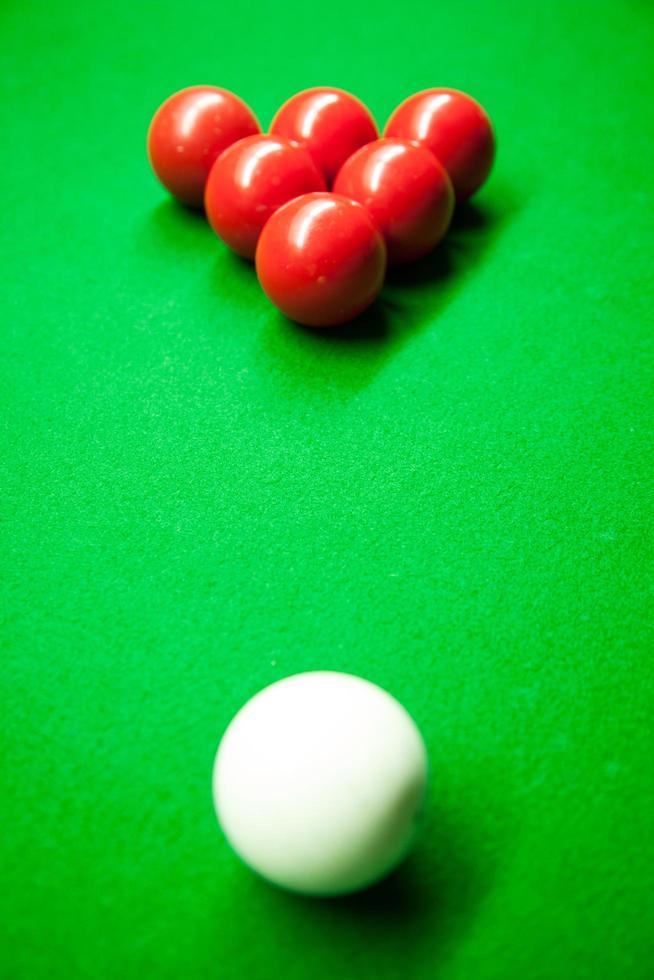 Snooker Bälle auf dem Tisch foto