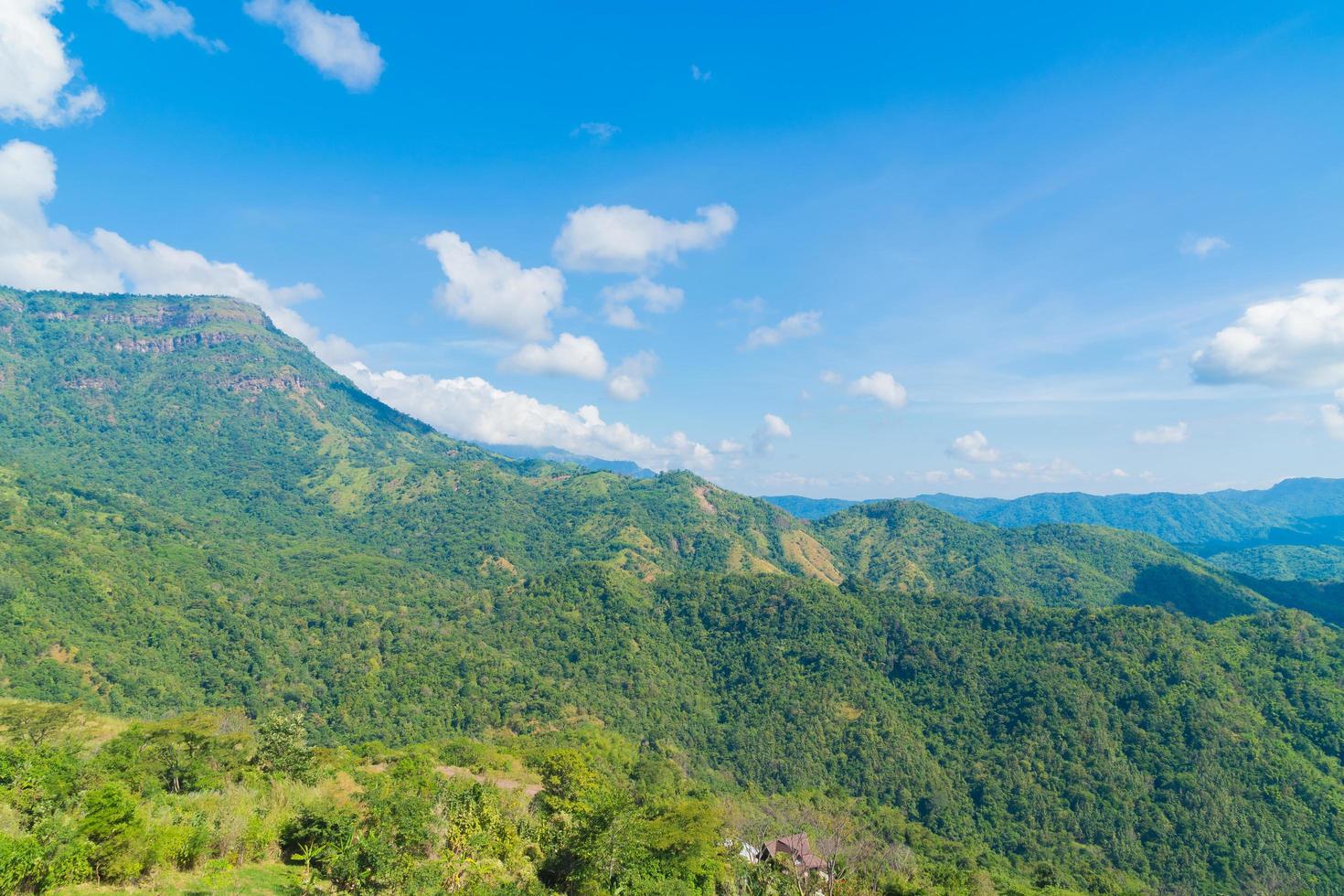 Landschaft von Wald und Bergen in Thailand foto