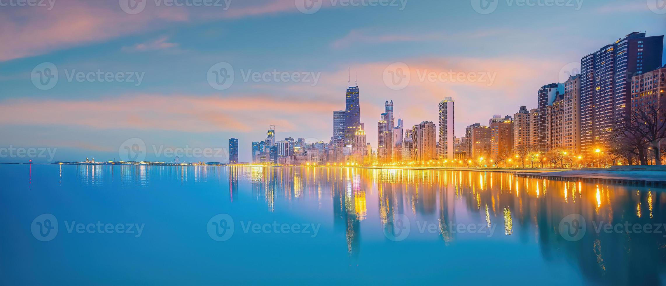 Skyline der Innenstadt von Chicago Stadtbild von Illinois, USA foto