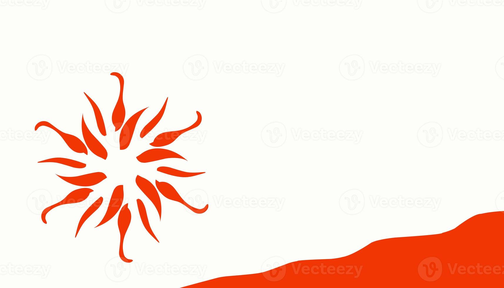 weißer abstrakter Illustrationshintergrund mit Blumenmuster oder orange Blumen foto