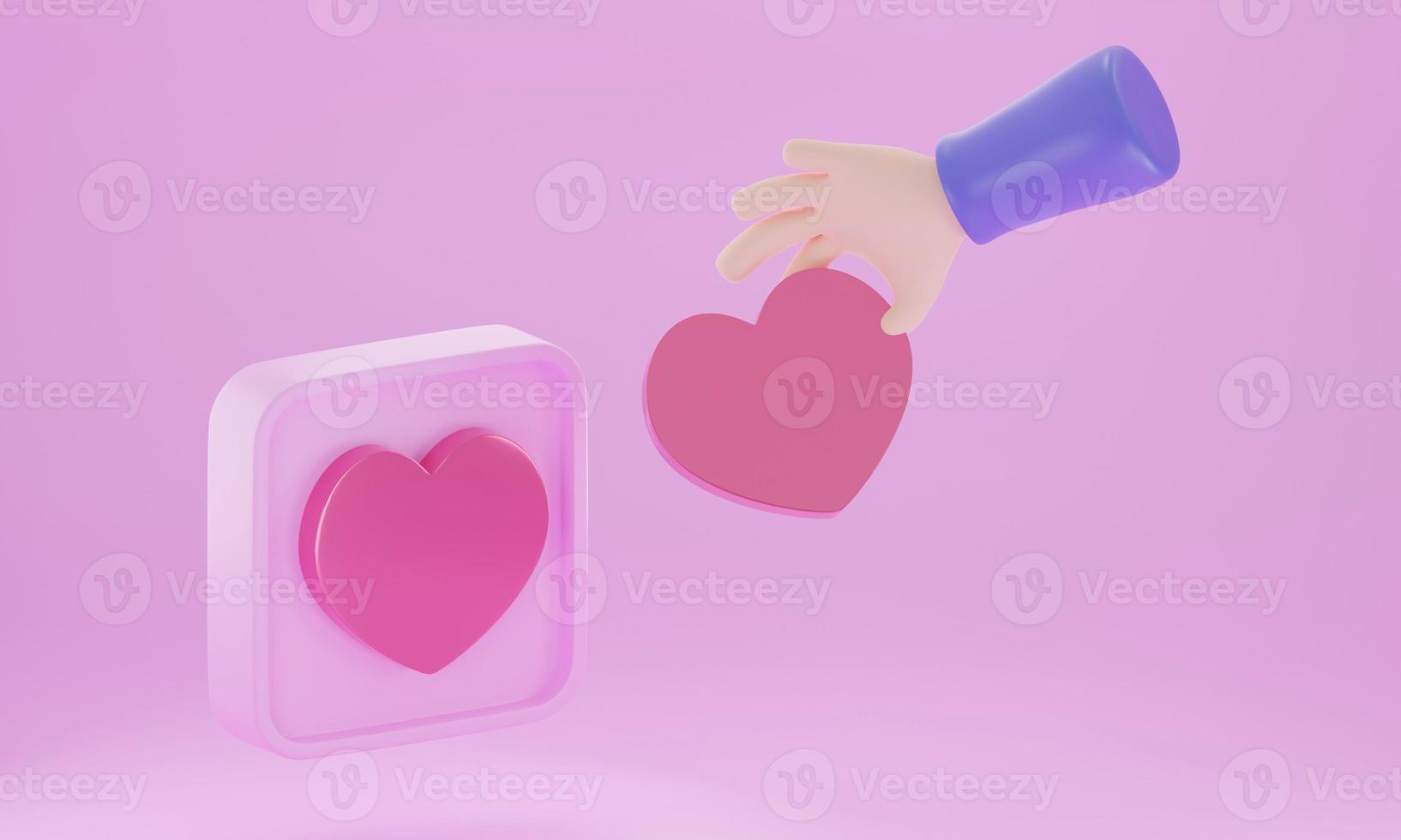 3D-Rendering leeren Raum Valentinstag foto