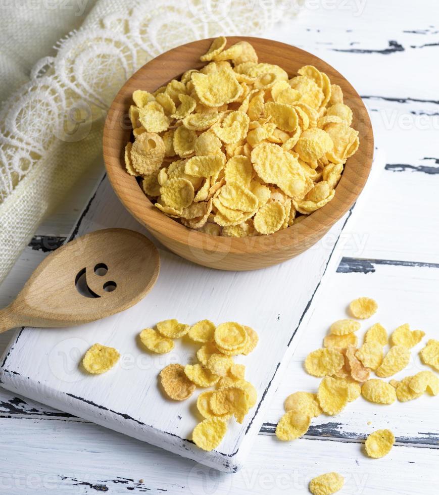 Cornflakes in einer Holzschale foto