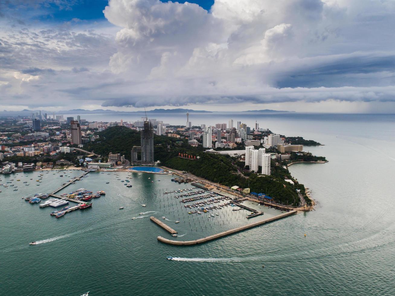 Luftaufnahme von Pattaya Beach, Thailand foto