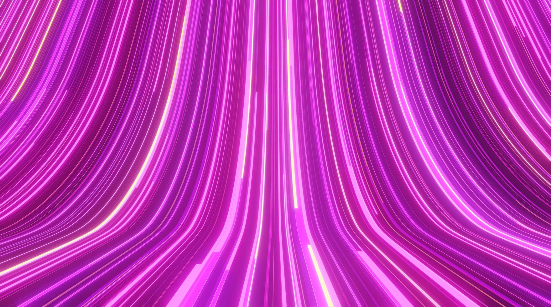 Sci-Fi-Lichtgeschwindigkeit. Hyper-Warp futuristisches violettes Licht. abstrakte rosa lila bewegungslichtspur. Neonlichtstreifen laufen im Hintergrund. 3D-Darstellung. foto