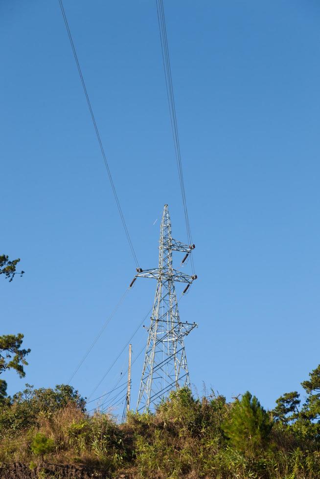 Hochspannungs-Strommast in Thailand foto