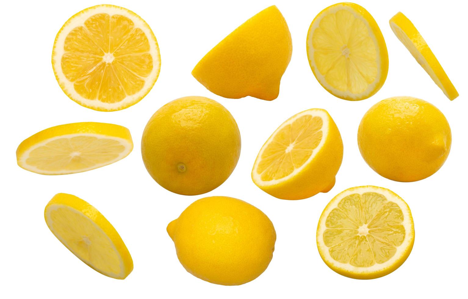 Gruppe von geschnittenen Zitronen foto