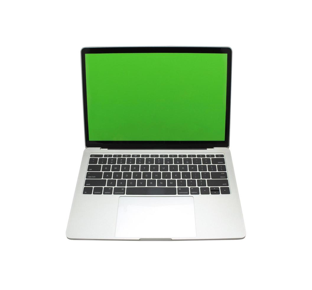 Laptop-Modell auf Weiß foto