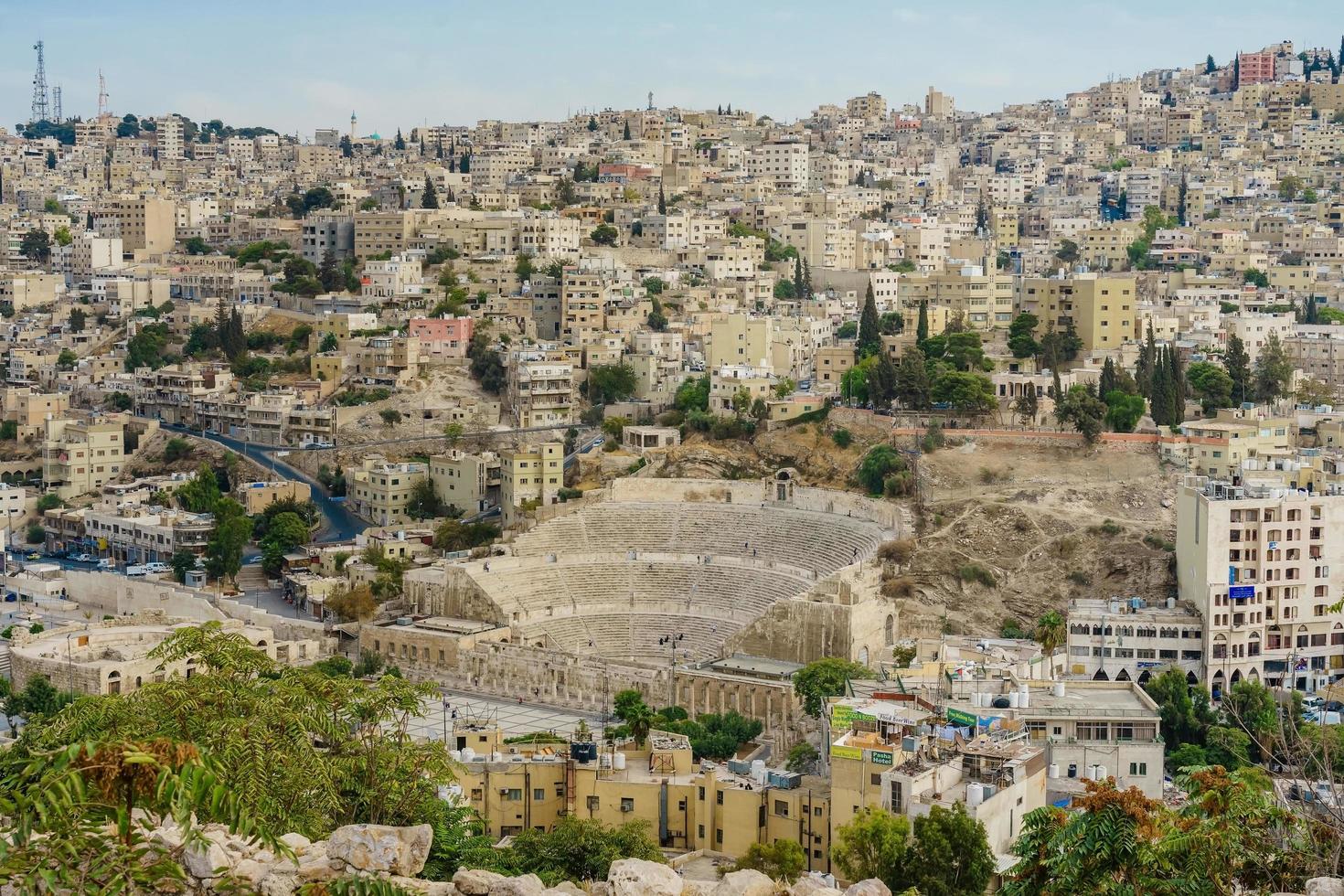 Blick auf das römische Theater in Amman, Jordanien foto