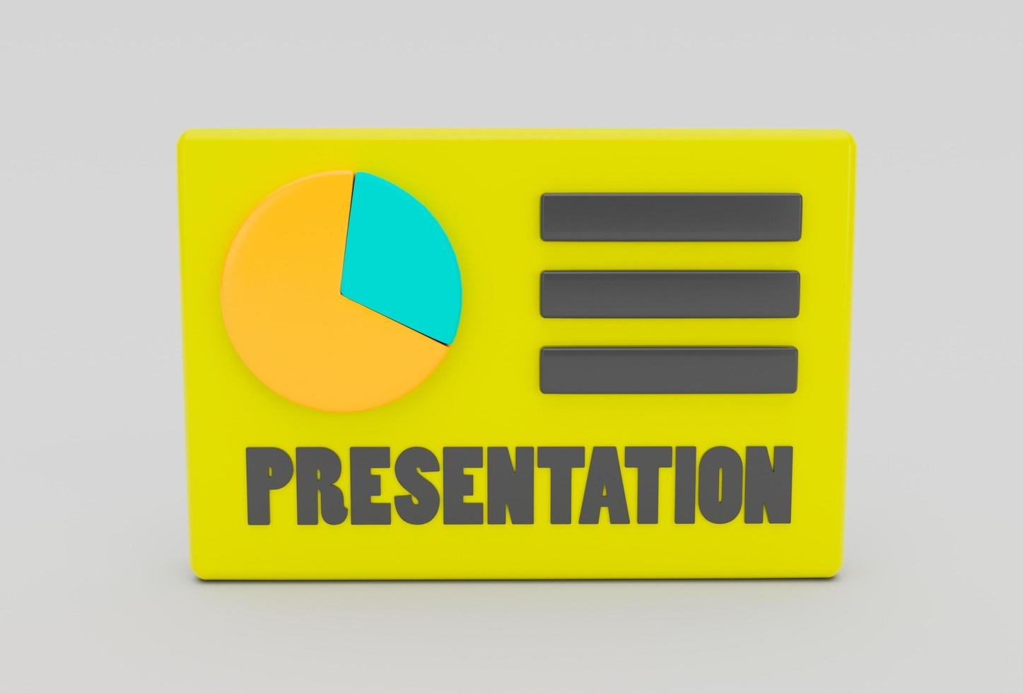 Präsentation Symbol minimal 3d Rendern auf Weiß Hintergrund foto