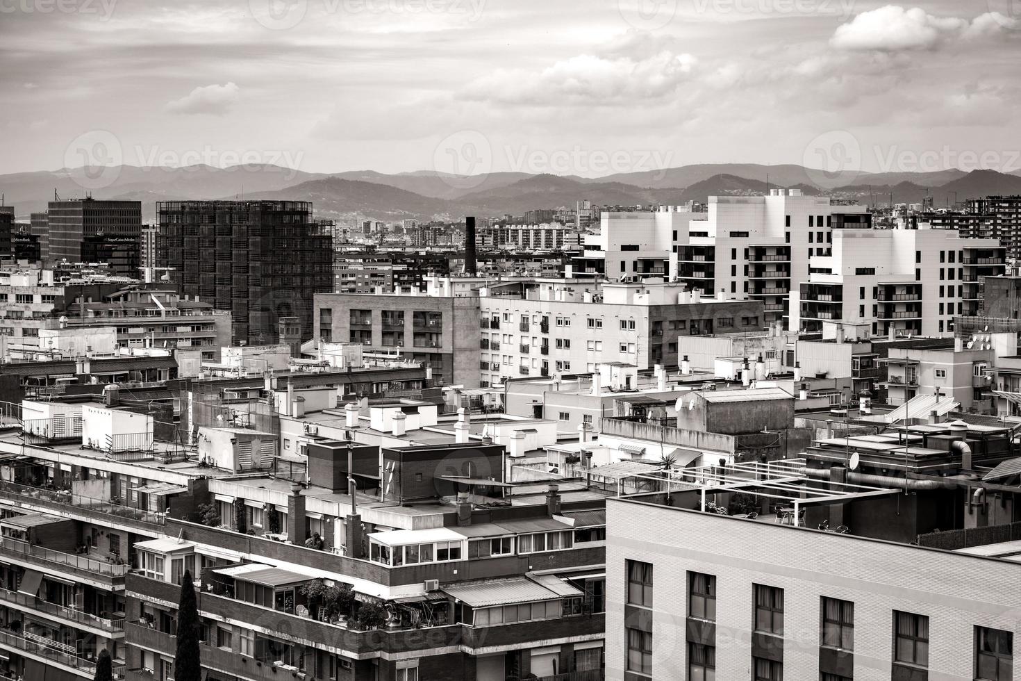 Stadtbild der Dächer von Barcelona foto