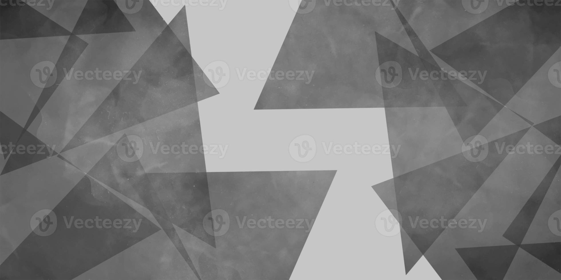 Dreieck schwarz und grau abstrakt Hintergrund. geometrisch Formen Linien Winkel Formen im Weiß und grau Schichten von Material. foto