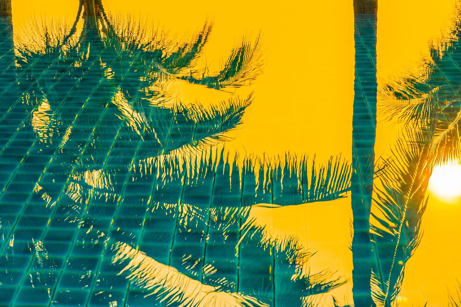 Palmen spiegeln sich im Außenpool foto