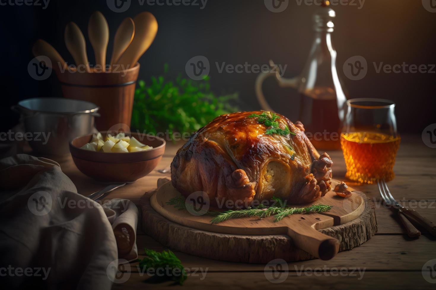 lecker geröstet Schweinefleisch Knöchel wie regional Gericht Essen Fotografie foto