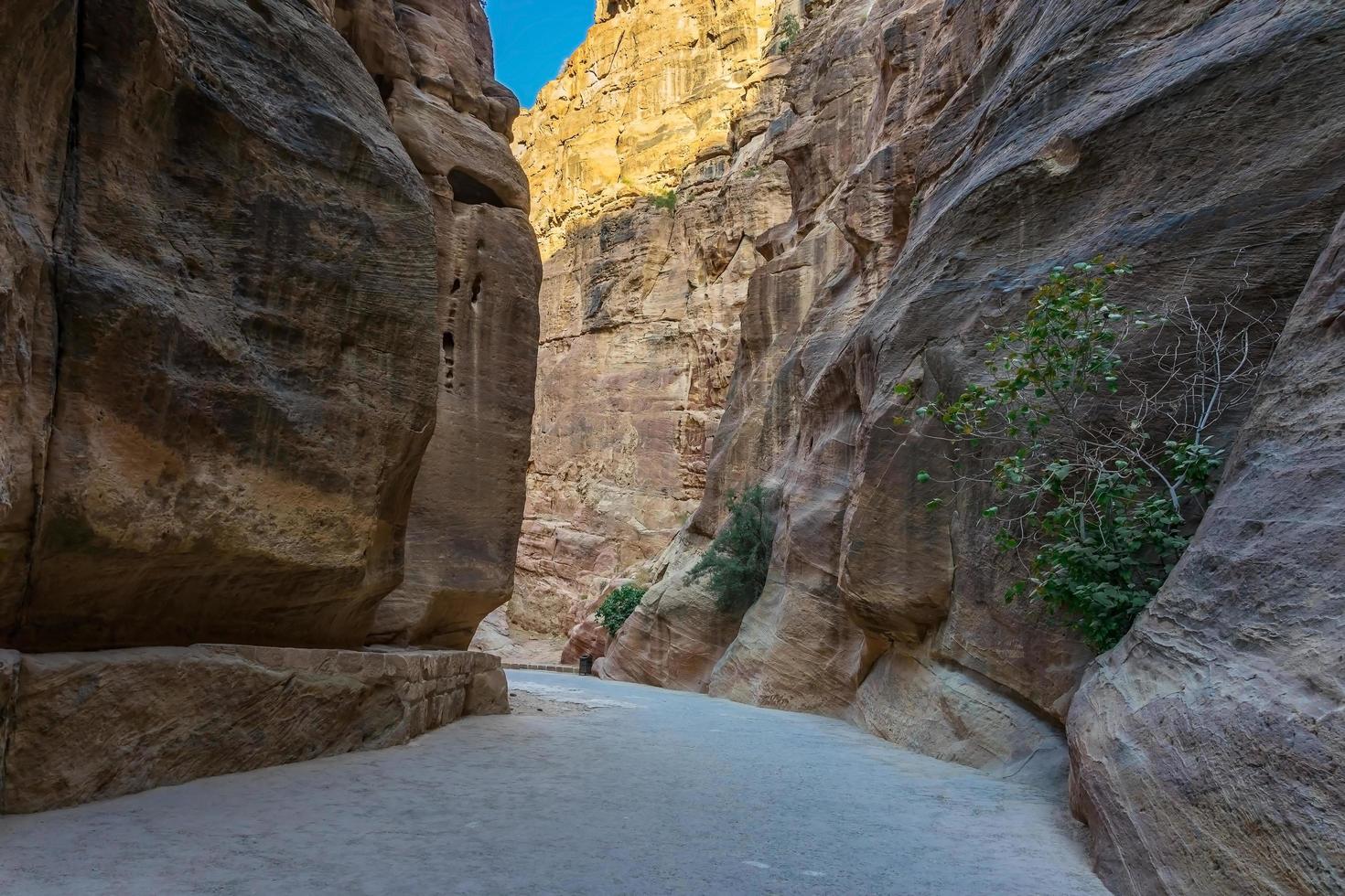 Al Siq Schlucht in Petra antike Stadt, Jordanien foto