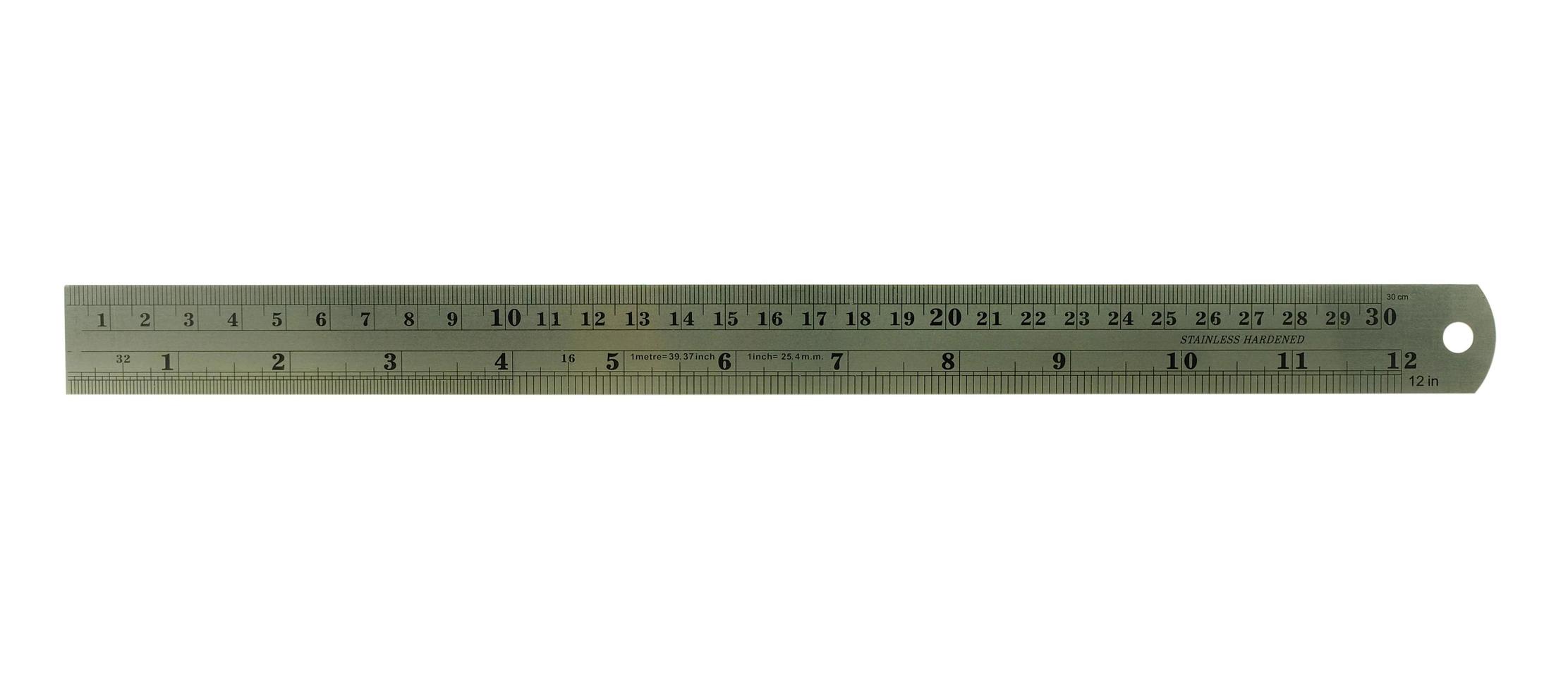 Metall Lineal 30 Zentimeter im Messung Werkzeug foto