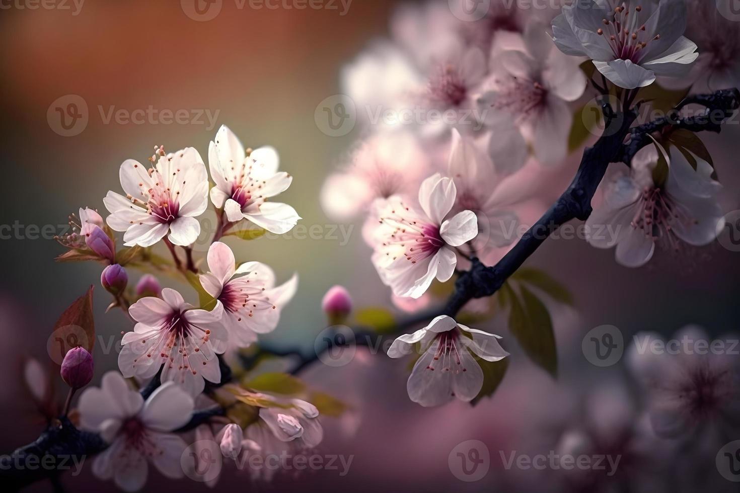 schön Kirsche Baum mit zärtlich Blumen. tolle Frühling blühen foto