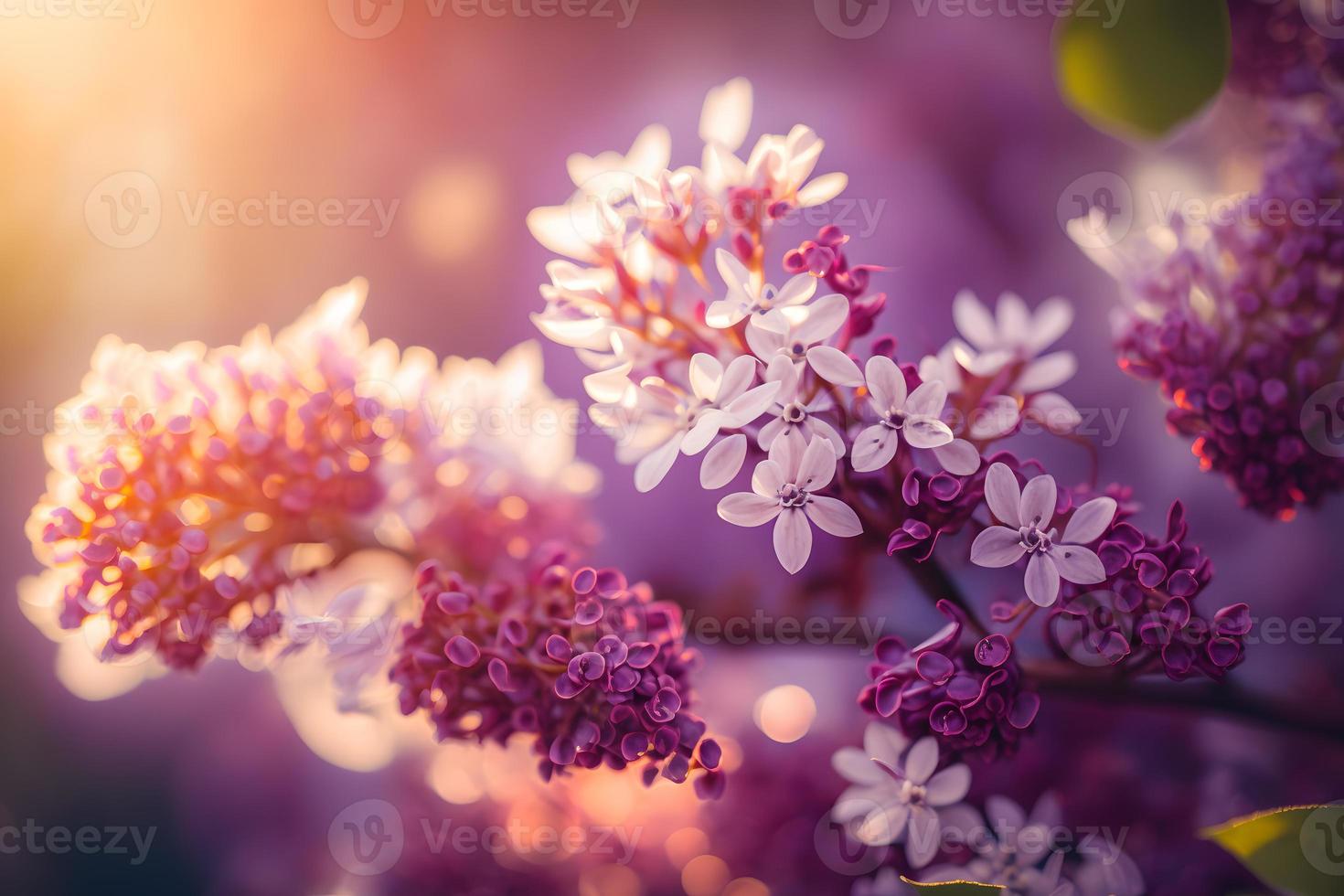 lila Blumen Frühling Blüte, sonnig Tag Licht Bokeh Hintergrund foto