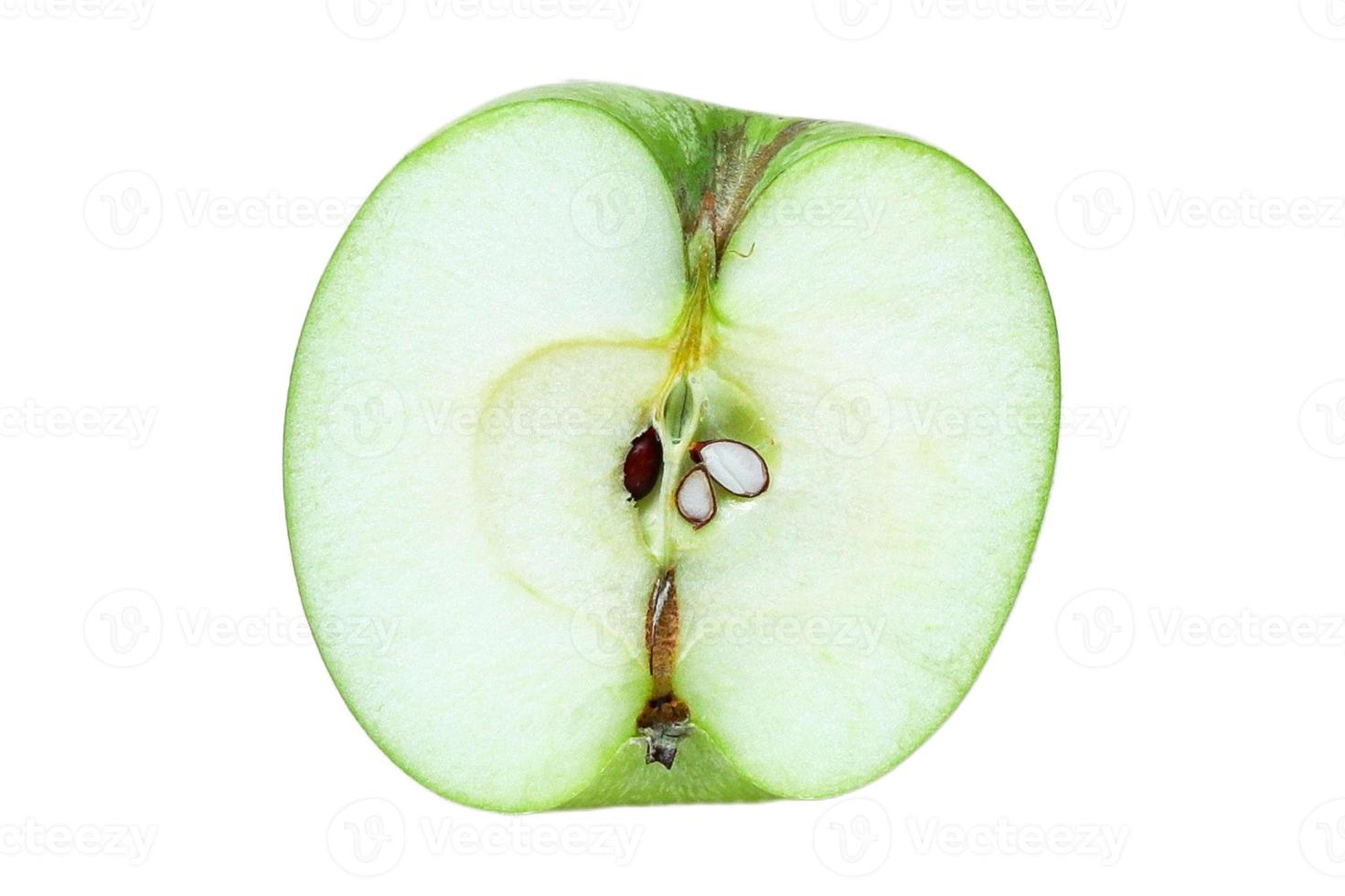 3575 Hälfte Grün Apfel isoliert auf ein transparent Hintergrund foto