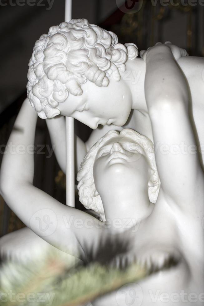 Fischer Liebe und Psyche Marmor Statue foto