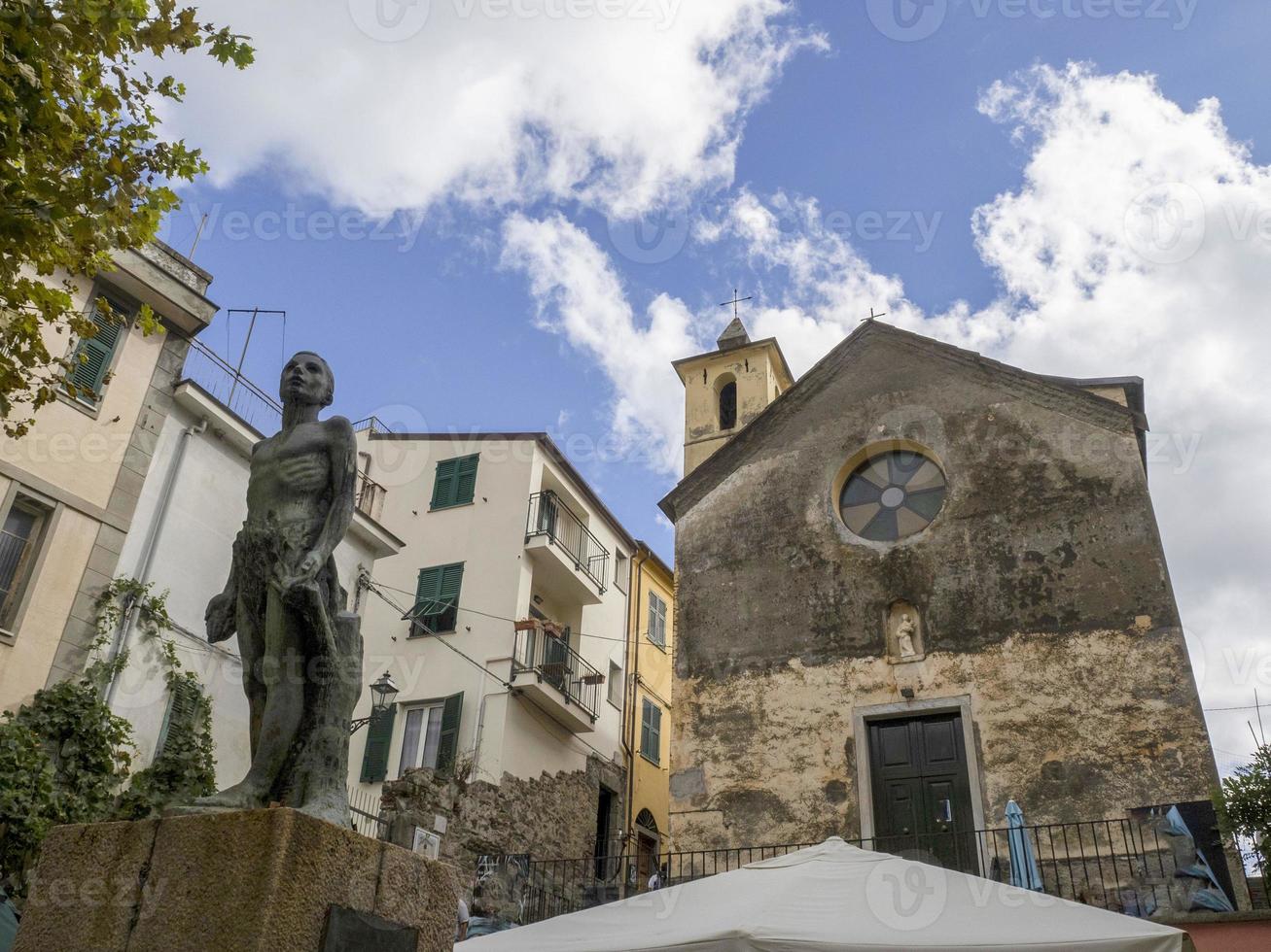 Manarola cinque terre malerisch Dorf Kirche foto