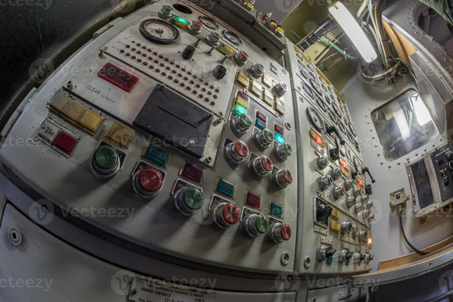 U-Boot Steuerung Panel schließen oben Detail foto