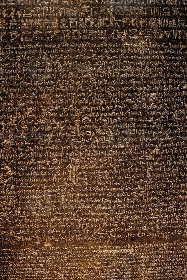 Rosetta Stein drei Sprachen schließen oben foto