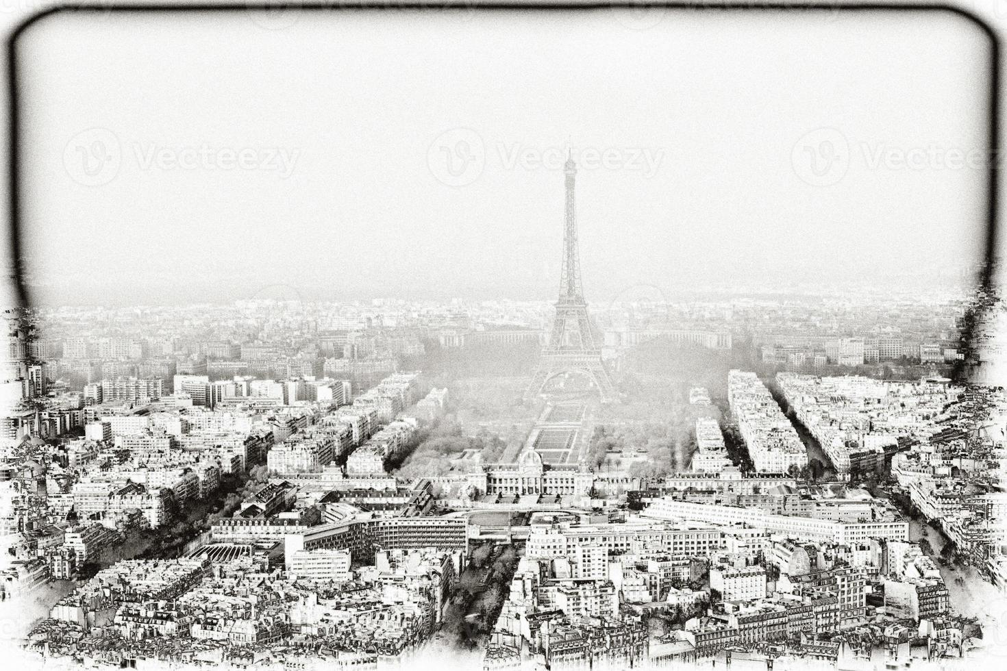 Tour Eiffel und Paris Winter Aussicht foto