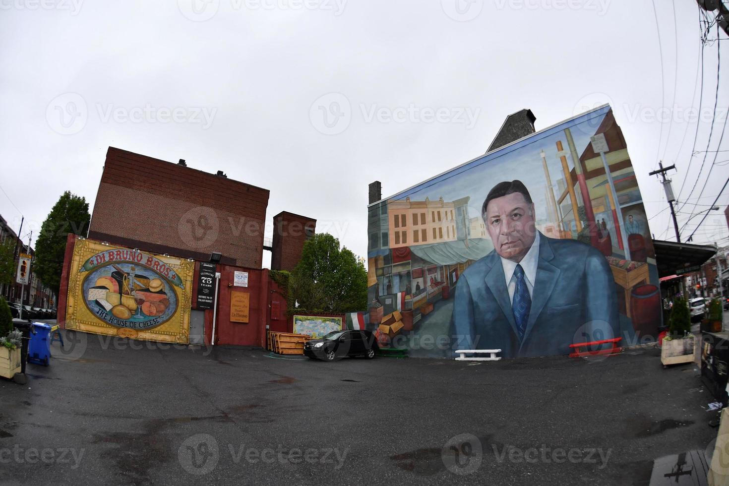 philadelphia, usa - 24. april 2017 - philadelphia little italy bezirk mit geschäften und restaurants foto