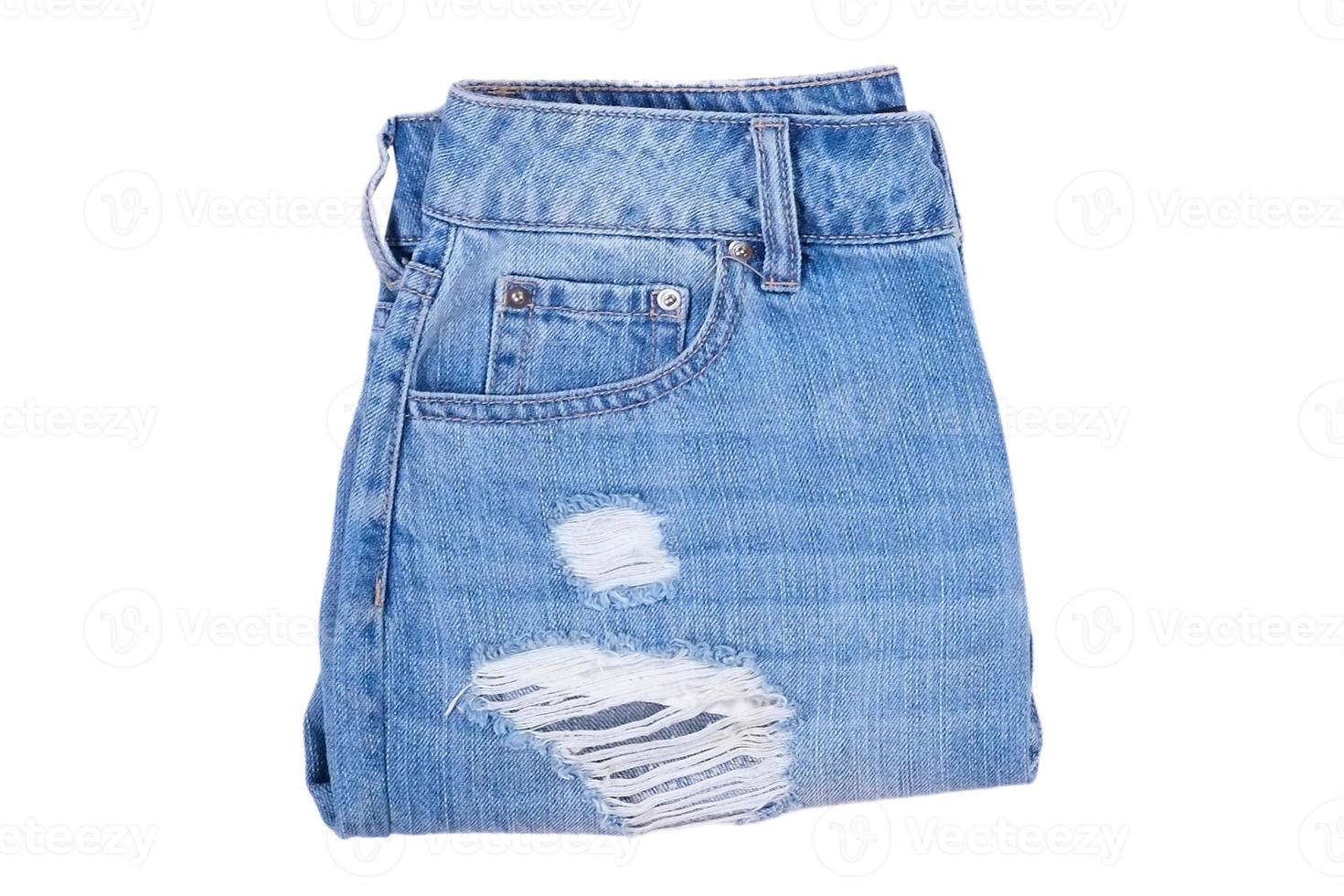 6318 Blau Jeans isoliert auf ein transparent Hintergrund foto